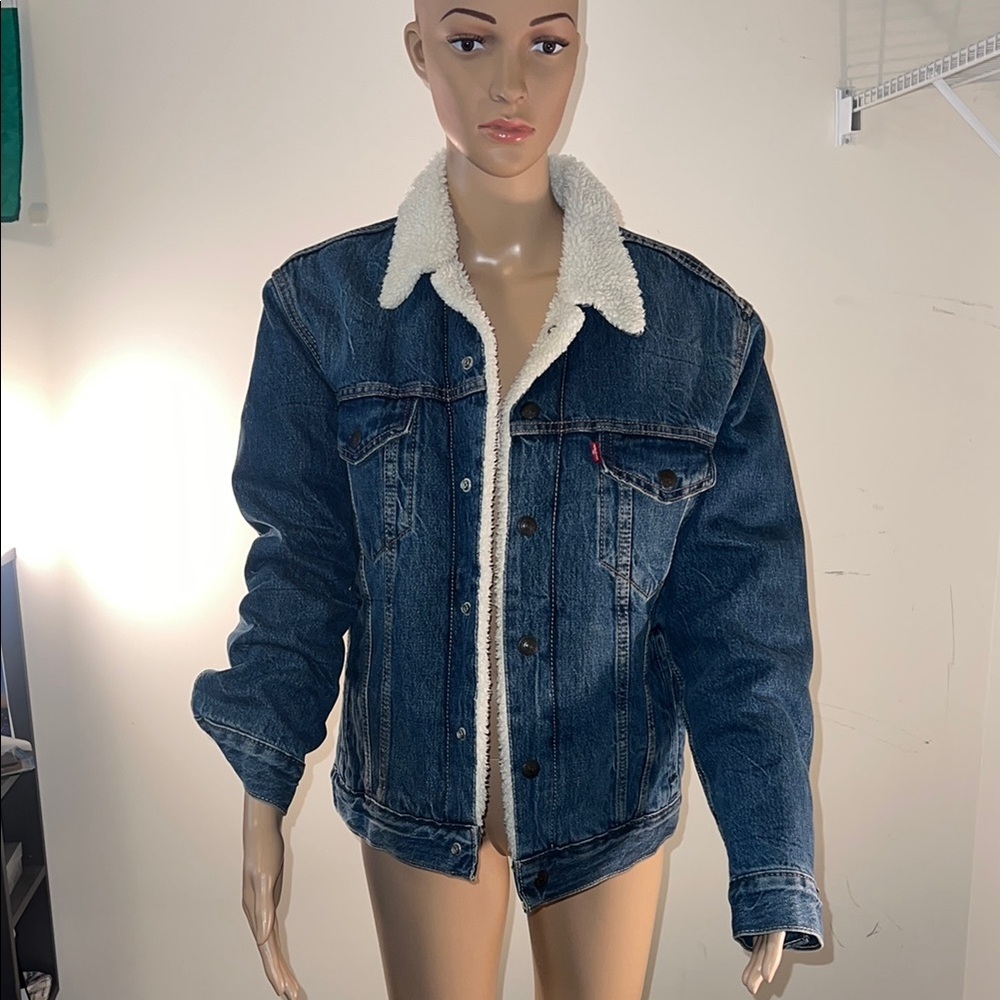 Levi's Blue Denim Sherpa Jacket (#15)